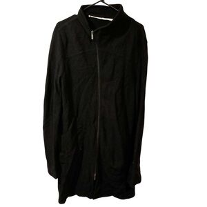 Primordial is Primitive Black Asymmetrical Zip Made in Italy Virgin Wool Medium